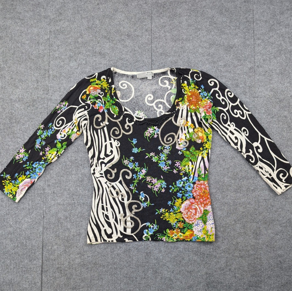 Alberto Makali Sweater Womens Small Beaded Maximalist Y2K Fairy Whimsical 90s